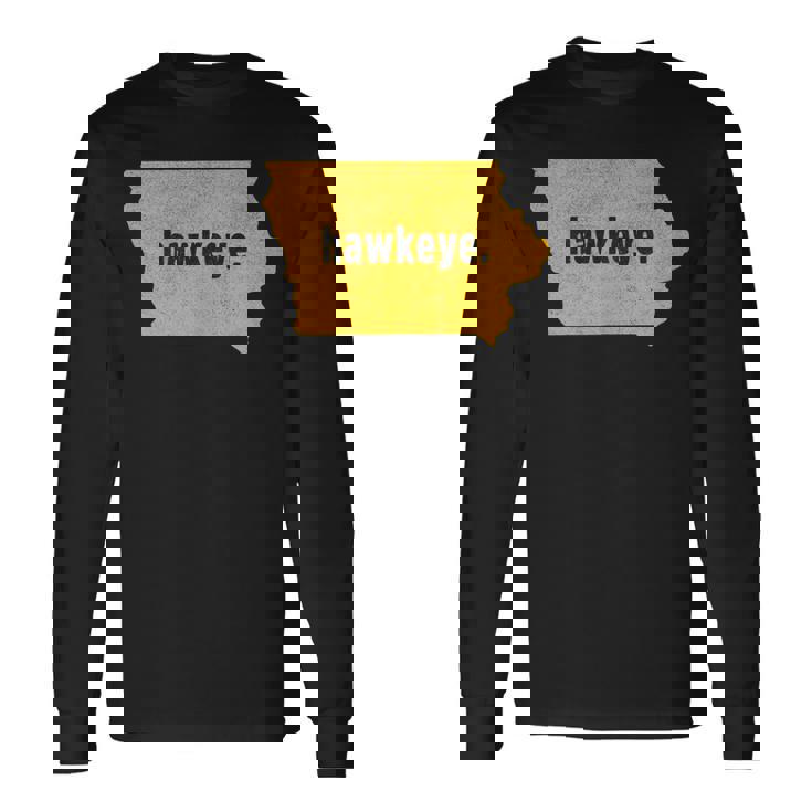 Iowa State Nickname Hawkeye [Distressed] Long Sleeve T-Shirt